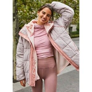 NWT Free People Movement Parker Packable Puffer Jacket Silver Dusk S